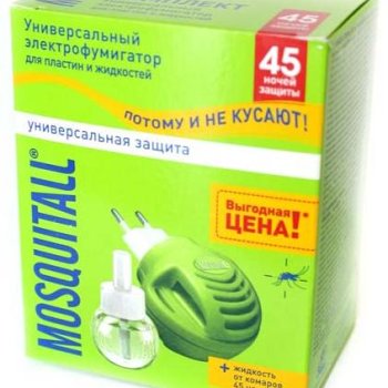 Комплект от комаров Mosquitall: жидкость 45ночей+фумигатор универсальная защита (6) акция