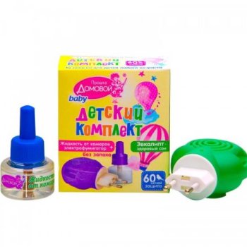 Комплект от комаров Домовой: жидкость 60ночей+фумигатор Детский (24)