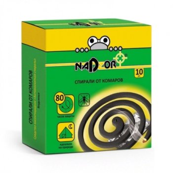 Спирали от комаров без запаха 10шт черные Nadzor (60)