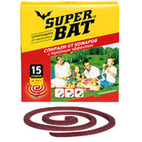 Спирали от комаров, мух и ос SuperBAT 10шт бездымные красные (60)