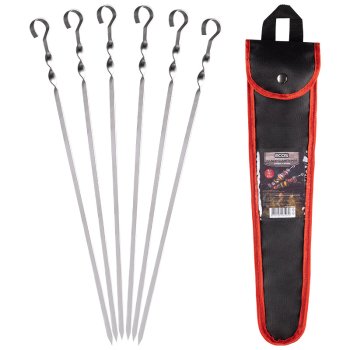 Шампур Набор 45см Угловой с витком 6шт чехол Ecos (20)