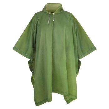 Дождевик-пончо ПВХ 127х100 120мкм EVA с чехлом зелёный Komfi (50)
