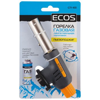 Горелка Ecos GTI-100 сопло 20мм 1.17кВт пьезоподжиг (20)