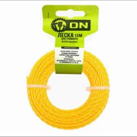 Леска для триммера 2,0мм 15м витой квадрат ON (300)