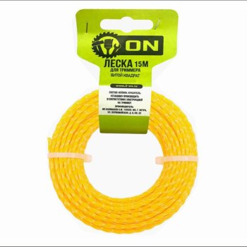 Леска для триммера 2,0мм 15м витой квадрат ON (300)
