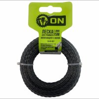 Леска для триммера 2,4 мм 15м квадрат витой с жилой двухкомпонентная усиленная ON (180)