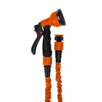 Набор поливочный растягивающийся шланг 20м пистолет 7 режимов соединитель Четыре Сезона (42)