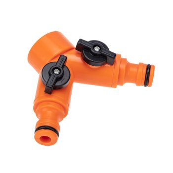 Разветвитель 2-х канальный на кран 3/4-1/2 дюйма Четыре Сезона (60)