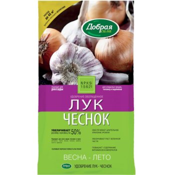 Удобрение сухое Добрая сила 0,9кг Лук-Чеснок (12)