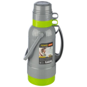 Термос 3,2л стеклянная колба пластиковый корпус 2 чашки Pratico (12)