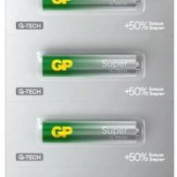 Батарейка LR 3 GP Super G-Tech 1/5xBL отрывной (60/600)