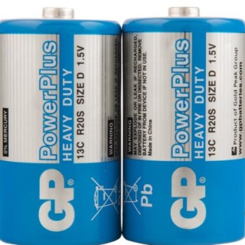 Батарейка R20 GP PowerPlus б/б 2S (20/200)