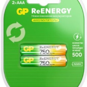 Аккумулятор NiMh R 3 750мАч GP ReEnergy 2xBL (20/200)