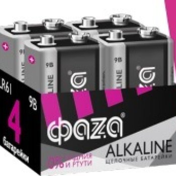 Батарейка Фаzа 6LR61 (4*Box) (24/96/192)