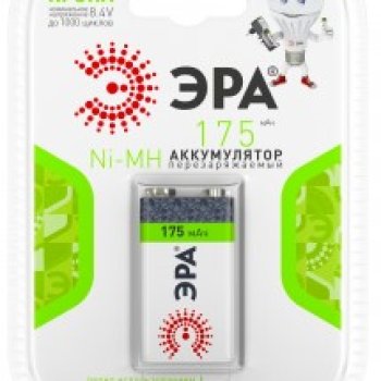 Аккумулятор NiMH 6F22 175мАч Эра 1xBL (10/80))