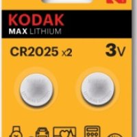 Батарейка литиевая CR 2025 Kodak 2xBL 3V Max (60/240)