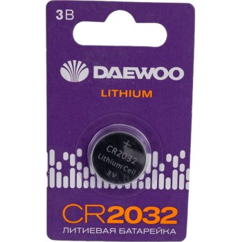 Батарейка литиевая CR 2032 Daewoo 1xBL 3V (1/60)