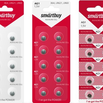 Батарейка часовая G01 (364 LR621 LR60) SmartBuy 10xBL (10/200)