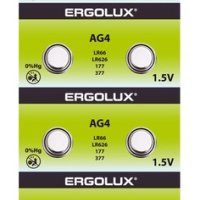 Батарейка часовая G04 (377, LR626, LR66) Ergolux 10xBL (100/2000)