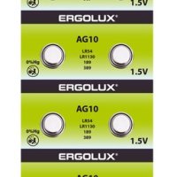 Батарейка часовая G10 (389 LR1130 LR54) Ergolux 10xBL (100/2000)