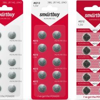 Батарейка часовая G12 (386 LR1142 LR43) SmartBuy 10xBL (200)