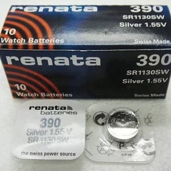 Батарейка часовая 390 SR1130SW (G10) Renata 1xBL (10)