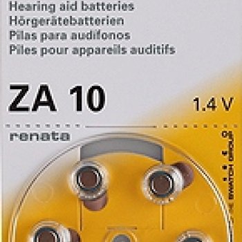 Батарейка для слуховых аппаратов Renata ZA10 6xBL (60)