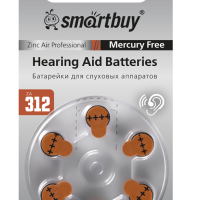 Батарейка для слуховых аппаратов SmartBuy A312 6xBL (60/3000)