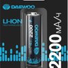 Аккумулятор Li-ion 18650 2200мАч Daewoo 1xBL 10A 3.7V без защиты выс.конт. (40)