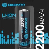 Аккумулятор Li-ion 18650 2200мАч Daewoo 1xBL 10A 3.7V без защиты выс.конт. (40)