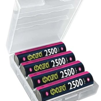 Аккумулятор Li-ion 18650 2500мАч Фаzа 4Box 3.7V без защиты выс.конт. (40)