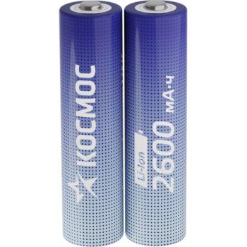 Аккумулятор Li-ion 18650 2600мАч Космос б/б 2S 3.7V без защиты (2/50)