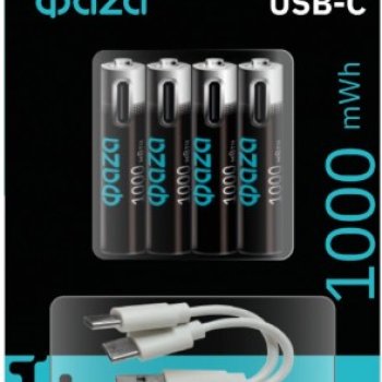 Аккумулятор Li-ion R 3 1000мАч Фаzа 4xBL USB-C +кабель (40)