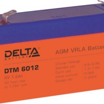 Аккумулятор Delta VRLA 6- 1.2 (6V, 1.2Ah, 97x24x52мм) (20)