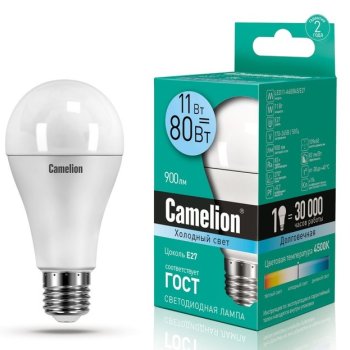 Лампа диодная A60 11Вт Е27 4500К 900Лм Camelion (10/100)