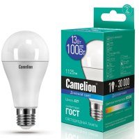 Лампа диодная A60 13Вт Е27 6500К 1125Лм Camelion (10/100)*