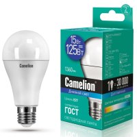 Лампа диодная A60 15Вт Е27 6500К 1360Лм Camelion (10/100)