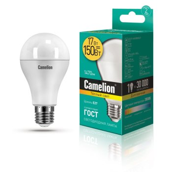 Лампа диодная A65 17Вт Е27 3000К 1470Лм Camelion (10)