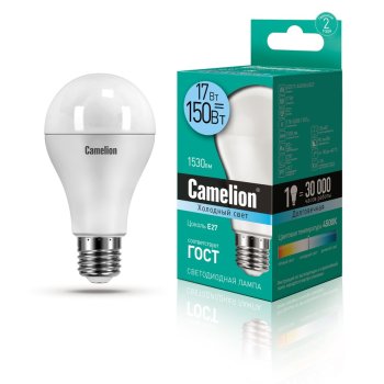 Лампа диодная A65 17Вт Е27 4500К 1530Лм Camelion (10/100)