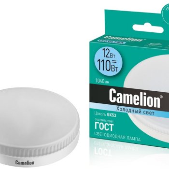 Лампа диодная GX53 12Вт 4500К 1040Лм Camelion (5/100)