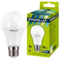 Лампа диодная A60 10Вт Е27 6500К 910Лм Ergolux (10/100)