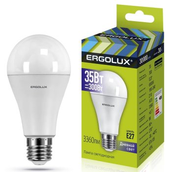 Лампа диодная A70 35Вт Е27 6500К 3360Лм d70х135 Ergolux (10/100)