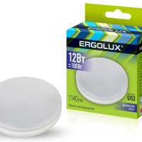 Лампа диодная GX53 12Вт 6500К 1140Лм Ergolux (10/100)