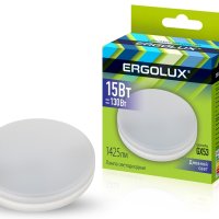 Лампа диодная GX53 15Вт 6500К 1425Лм Ergolux (10/100)