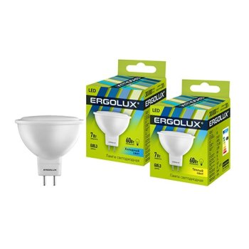 Лампа диодная MR16 GU5.3  7Вт 3000К 460Лм Ergolux (10)