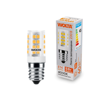 Лампа диодная E14 5Вт JCD 4000K 460Лм для холодильника Wolta