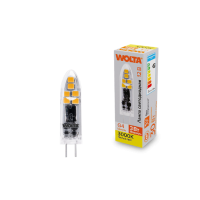 Лампа диодная G4 12В 3Вт JC 3000K 240Лм Wolta пластик