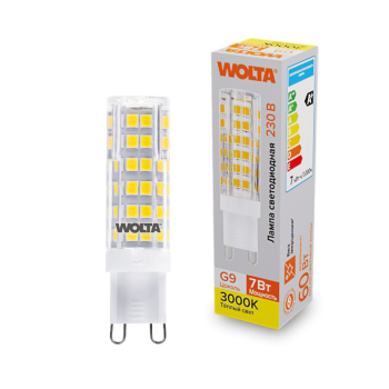 Лампа диодная G9 7Вт JCD 3000K 600Лм Wolta