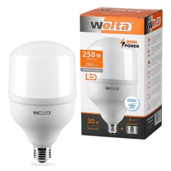 Лампа диодная HP  30Вт Е27/40 6500К 2500Лм d100x185мм Wolta (40) #**