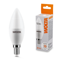 Лампа диодная свеча 12Вт Е14 4000К 1050Лм Wolta (50)